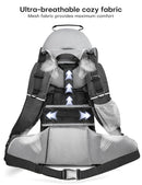 besrey Baby Backpack Carrier, Toddler Hiking Backpack with Safety 3-Height Seat, Adjustable Straps&Waist Belt, Foldable Frame Lightweight Large Capacity Child Carrier for Hiking (Black/Grey) by TinyTreasures Baby Boutique
