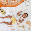 Natural Wood Musical Toys for Toddlers 1-3, Kids Musical Instruments set of 7 items Kids Guitar Egg shakers Flute Instruments Maracas Baby Xylophone Tambourine Castanets, Toddler learning Toys Experts by TinyTreasures Baby Boutique