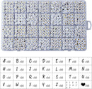 1400pcs Letter Beads, 4x7 mm Acrylic Alphabet Beads, Beads for Jewelry and Bracelet Making, in 28 Grid Box (White and Gold) by TinyTreasures Baby Boutique