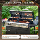 Sophia & William Charcoal and Propane Gas Grill Combo with Side Burner & Porcelain-Enameled Cast Iron Grate, Dual Fuel BBQ Grill for Outdoor, Barbecue Grill, 690 SQIN Cooking Area by GreenHaven Gardens