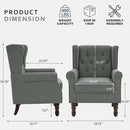 Lumibee High Back Accent Chair Set of 2,Upholstered Wingback Armchair with Solid Wood Legs for Small Spaces,Comfy Single Sofa Chair for Living Room,Bedroom,Office-Gray by CozyNest Decor