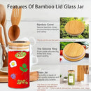 Spice Jars with Labels, 30Pcs 6oz Glass Spice Jars with Bamboo Lids, Minimalist Stackable Airtight Spice Containers with 426 labels for Kitchen Seasoning, Tea, Herbs, Coffee, Sugar,Shells by CozyNest Decor