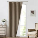 Vision Home Brown Pinch Pleated Full Blackout Curtains Linen Blended 60" Wide Thermal Insulated Window Panels 112 inch for Bedroom Living Room Darkening Pleat Drapes with Hooks Back Tab 60" Wx112 Lx1 by CozyNest Decor