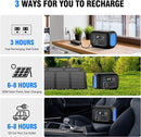 Portable Power Station 600W Power Bank 296Wh Solar Generator Lithium Battery Portable Generator Fast Charging with LED Light Battery Pack 9 Outputs Power Supply for Home Camping Emergency Backup by TinyTreasures Baby Boutique