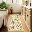 Floral 2x10 Area Rug Machine Washable Soft Print Boho Carpet Non Slip Doormat Low Pile Flower Area Rugs for Living Room Bedroom Nursery Kitchen Dining Room Indoor-Ivory/Yellow by TinyTreasures Baby Boutique