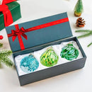 3pcs Hand Blown Glass Gazing Balls Blown Glass Christmas Ornament Balls Hanging Friendship Balls for Home Window Outdoor Garden Patio Decor by GreenHaven Gardens