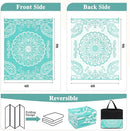 Pauwer Waterproof Outdoor Rug 6x9, Reversible Plastic Straw Patio Camping Rug, Indoor Outdoor RV Mat Carpet for Deck, Camper, Porch, Balcony, Backyard, Picnic, Boho Light Blue by GreenHaven Gardens