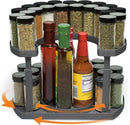 2-Tier Spice Rack Organizer for Cabinet | Rotating Lazy Susan Spice Organizer Holds 40 Spice Jars | Countertop & Pantry Spice Shelf for Kitchen Organization & Storage (Gray) by CozyNest Decor
