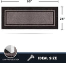 PURRUGS Dirt Trapping Door Mat 24" x 60", Non-Slip/Skid Machine Washable Entryway Rug, Shoes Scraper, Area Rug, Super Absorbent Welcome Mat for Muddy Wet Shoes and Paws, Grayish Brown & Coffee by CozyNest Decor