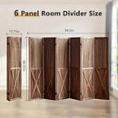 6 Panel Pegboard Room Divider, 5.6Ft Pegboard Display Folding Privacy Screens, Wood Room Divider Peg Board Display Freestanding for Trade Show Craft Show Home Wall Organizer, Brown by CozyNest Decor