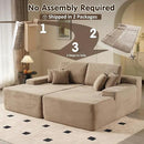 ovios 81" Oversized Sectional Double Lounge Chaise with Cloud Plush Sofa Bed, No Assembly Required, Fluffy Modern Sleeper Loveseat Chair for Indoor Living Room Bedroom Reading, Camel (Corduroy Fabric) by CozyNest Decor