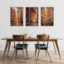 HLNIUC Autumn Forest Framed Canvas Wall Art,Fall Nature Pictures Wall Decor Set of 3(16”x24”) Large Maple Trees Trail Scenery Wall Painting,Modern Fall Landscape Art Print for Living Room,Bedroom by CozyNest Decor
