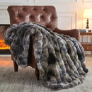 NEWCOSPLAY Faux Fur Twin Blanket Tie-dye Grey Luxury Fluffy Thick Warm Bubble Blanket for Couch Sofa Bed 700GSM (Tie-dye Grey, Twin(60"x80")) by CozyNest Decor