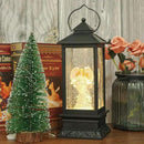 Eldnacele Musical Singing and Lighted Plug-in & Battery Operated Lighted Christmas Water Glittering Snowing Globe Christians Church Lantern for Home Decoration Angel by CozyNest Decor
