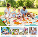 Poedist Extra Large Picnic Blanket Waterproof,80"x 80"Foldable Machine Washable Beach Blanket,Outdoor Blanket for 6-8 Adults,Suitable for Indoor Crawling,Park Beach,Camping,Hiking,Family Travel(Sun) by TinyTreasures Baby Boutique