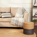 REDEARTH · Cylindrical Pouf Foot Stool Ottoman - Jute Braided Pouffe Poof Accent Sitting Footrest for Living Room, Bedroom, Nursery, Patio, Lounge - Set of 2 (14.5”x14.5”x16”; Natural Gray) by CozyNest Decor