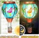 Flamingo Solar Hot Air Balloon Lantern, Outdoor Decor with Flame Lights Waterproof, Hanging Lights for Garden Yard Lawn Patio, Unique Gifts for Women Mom Grandma Gardener for Mother'Day by GreenHaven Gardens