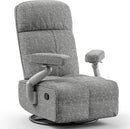Nursery Swivel Glider Recliner Chair with Adjustable Armrests & Headrest, Rocking Chair Nursery with Removable Cover for Breastfeeding, FSC & Oeko-TEX Certified, Grey by TinyTreasures Baby Boutique