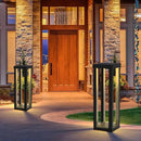 Solar Patio Floor Lamp Outdoor, 2 Pack Solar Landscape Path Lights with 3 Light Modes, Garden Decorations Waterproof 12H Endurance Cordless Landscaping for Porch Lawn Yard Backyard (Black) by GreenHaven Gardens