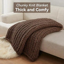 Chunky Knit Throw Blanket, 30''*40'' Knitted Throw Chenille Yarn for Bed Couch, Handmade Dark Brown Crochet Big Thick Blanket, Machine Washable Cute Comfy Blanket for Home Decor by CozyNest Decor