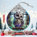 Owl Stained Glass Suncatcher, Jocidea Owl Ornament, Owl Christmas Ornament, Holidays Ornaments, Christmas Tree Ornament, Owl Decor, Gifts for Owl Lovers by GreenHaven Gardens