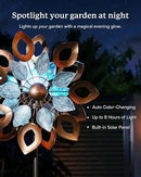Copper Wind Spinners Outdoor 74 Inches with Solar LED Light, Kinetic Dual Wind Sculptures & Spinners for Yard Lawn Garden Decor, Large Metal Clearance Windmill with Bronze Leaf by CozyNest Decor