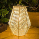 Outdoor Solar Lantern Hanging Decorative Rattan Lanterns with Handle White Large Solar Table Lamp Waterproof for Patio Garden Wedding Home Decor by GreenHaven Gardens