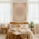 Damanse Floral Tapestry Wall Hanging Cute,Boho Wall Tapestry for Bedroom Aesthetic,Mandala Living Room Decor for Teen Girls (Flaxen, 59.80" x 78.70") by CozyNest Decor
