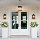 Metallic Heavy Large Planter Box for Outdoor or Indoor, Tall Metal Planters, Rectangular Flowerpot for Front Porch, Garden, Patio ‎25Pounds Pure White, No Assembly 1 Pack by CozyNest Decor