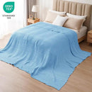PHF 100% Cotton Waffle Blanket Oversized King 120"x120", Lightweight Breathable Extra Large 10'x10' Summer Blankets for Bed, Giant Big Luxury Aesthetic Woven Bedding for Home Decor, Sky Blue by CozyNest Decor