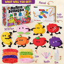 Golray Fruit Plushie Sewing Kit for Kids - My First Sewing Kit for Beginners, 7 Easy Felt Craft Project of Fruit Toys with Yarn, Leather, Plastic Needles, Glue & Instruction, Gift for Kid Girls Boys by TinyTreasures Baby Boutique