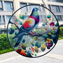 RIVEENY Stained Glass Window Hangings,8" Suncatcher Stained Glass Window Panels,Stained Panel Hangings Gift Women Girls Thanksgiving Birthday Gifts for Mom Grandma (Pigeon) by GreenHaven Gardens