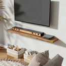 55" Floating Shelves, Live Edge Elm Wood Floating Shelf for Wall, Wall-Mounted Display Shelves with Invisible Heavy-Duty Bracket, Long Floating Shelf for Bathroom, Kitchen, Living Room, Natural Color by CozyNest Decor