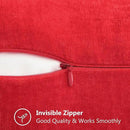 decorUhome Chenille Soft Throw Pillow Covers 18x18 Set of 2, Farmhouse Velvet Neutral Decorative Euro Pillow Covers with Stitched Edge for Couch Sofa Bed Home Decor, Red by CozyNest Decor