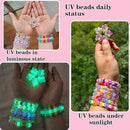 5 Boxes Bracelet Making Kit Pony Beads, 6x9mm Kandi Rave Beads & Hair Beads Set with UV Color Changing, Glow-in-Dark, Chrome & Alphabet Letters for Friendship Jewelry DIY Crafts by TinyTreasures Baby Boutique
