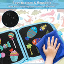 Erasable Doodle Set for Kids - Reusable Magic Drawing Book with 12 Watercolor Pens 14 Page Drawing, Road Trip Car Game Writing Painting Set for Boys and Girls (Fish) by TinyTreasures Baby Boutique