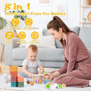 Montessori Toys for Babies 6-12 Months, 8 in 1 Soft Sensory Toddler Bath Toys for Babies, Montessori for 1 Year Old by TinyTreasures Baby Boutique