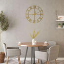 LEIKE Large Modern Wall Clocks,18" Gold Metal,Rustic,Round,Silent Non Ticking,Battery Operated Roman Numerals Clock for Living Room/Bedroom/Kitchen Wall Decor-(Gold, 47cm) by CozyNest Decor