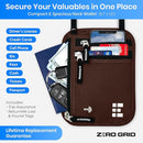 Neck Wallet for Travel & Passport Holder with RFID Blocking - Slim & Easy to Conceal Nylon Travel Pouch for men & women - Holds Phone, Cash, Cards, Keys - Sweat & Water Resistant - Large - Mocha by TinyTreasures Baby Boutique
