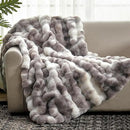 Cozy Bliss Faux Fur Throw Blanket for Couch, Fuzzy Soft Plush Thick Bubble Blanket for Sofa Bedroom Living Room, 50 * 60 Inches Tie-dye Taupe by CozyNest Decor