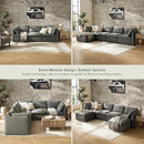 mopio Oversized Modular Sectional Sofa with Fully Removable Covers and Storage, Convertible U, L-Shaped and Sleeper Sectional, Modern Couches with Ottoman Chaise (Stone Gray Fabric, 3 Seater) by CozyNest Decor