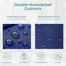 Codi Outdoor Cushions for Patio Furniture 24x24 Inch, Waterproof Chair Seat Cushion with Handles & Adjustable Straps, Fade Resistant - Set of 2, Navy Blue by GreenHaven Gardens