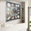 The Gears Clock 24'' Inch Square Real Moving Gear Wall Clock Vintage Industrial Oversized Rustic Farmhouse (Silver Grey) by CozyNest Decor
