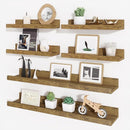 Axeman Picture Ledge Shelf, Floating Shelves for Wall Decor Set of 6, 24 inch Floating Wall Mounted Shelves, Wall Shelves with Lip for Living Room, Bedroom, Nursery, Bathroom, Kitchen, Rustic Brown by TinyTreasures Baby Boutique