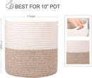 Planter Baskets for Indoor 11" Planters Cotton Rope Flower Plant Pots Cover,Woven Storage Baskets for Crafts, Organization Modern Home Decor 11"x11"Khaki by CozyNest Decor