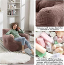 Recaceik Bean Bag Chairs, Tufted Soft Stuffed Bean Bag Chair with Filler, Fluffy Lazy Sofa Chair Lounger, Comfy Giant Bean Bag Chair for Bedroom, Living Room, Brown by CozyNest Decor