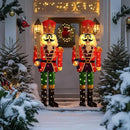 61Inch Nutcracker Christmas Decor Outdoor with LEDs 5 Feet Lighted Large Nutcracker Lighted Christmas Decorations Outdoor with Stakes & Zip Ties for Xmas Yard, Porch, Lawn by CozyNest Decor