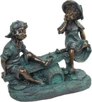 Alpine Corporation 14" Tall Indoor/Outdoor Girl and Boy Playing on Teeter Totter Statue Yard Art Decoration by GreenHaven Gardens