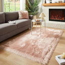 AMTOVO Faux Fur Sheepskin Rug for Living Room, 4 x 6 ft Pink Fluffy Area Rug for Bedroom, Playroom, Luxury Room Decor, Rectangle by CozyNest Decor