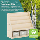 Guidecraft EdQ Book and Bin Display Natural with 3 Fabric Storage Bins: Wooden Multi-Purpose Bookcases and Toy Storage Organizer; Homeschool and Classroom Furniture by TinyTreasures Baby Boutique